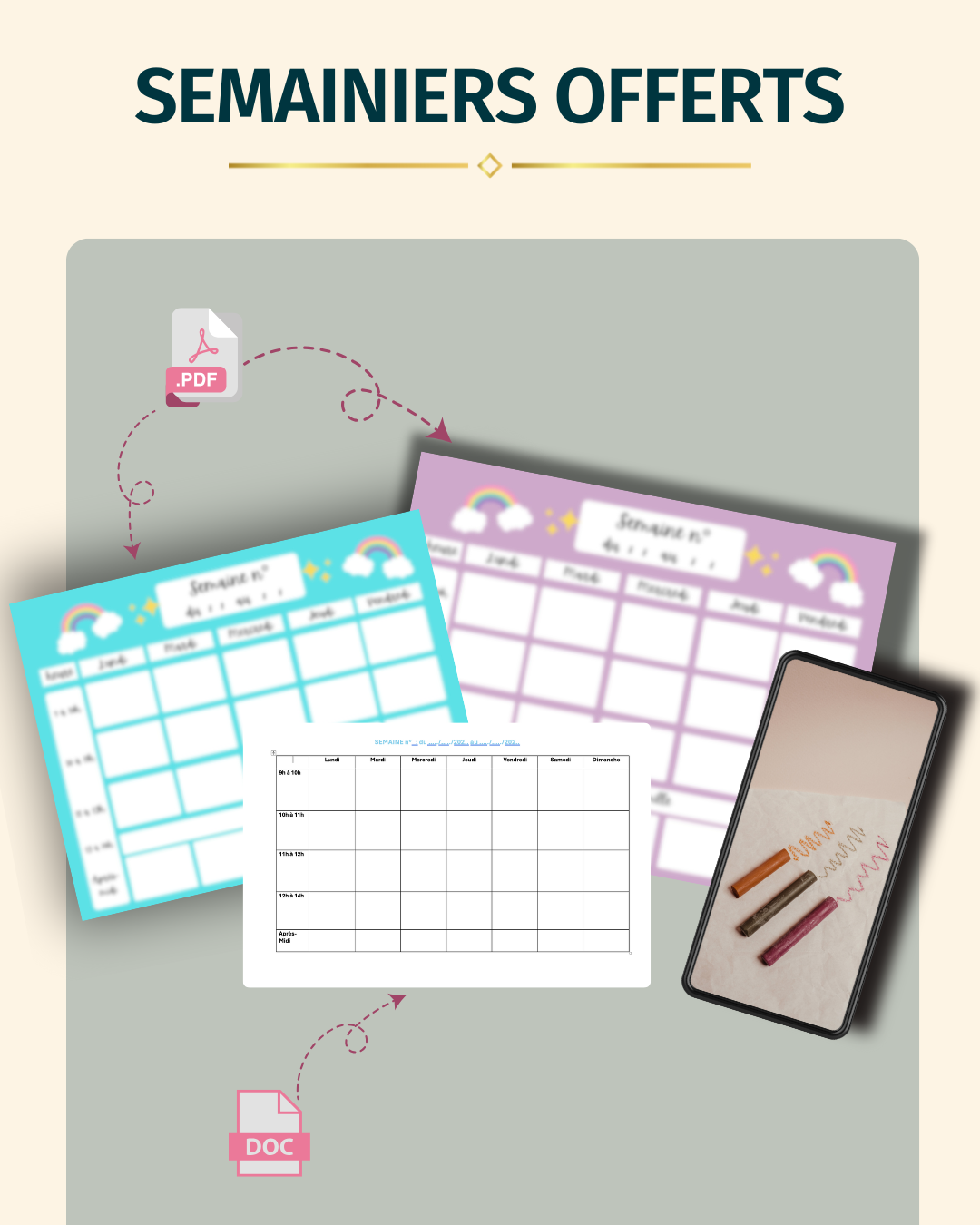 semainiers vacances scolaires glow ceo